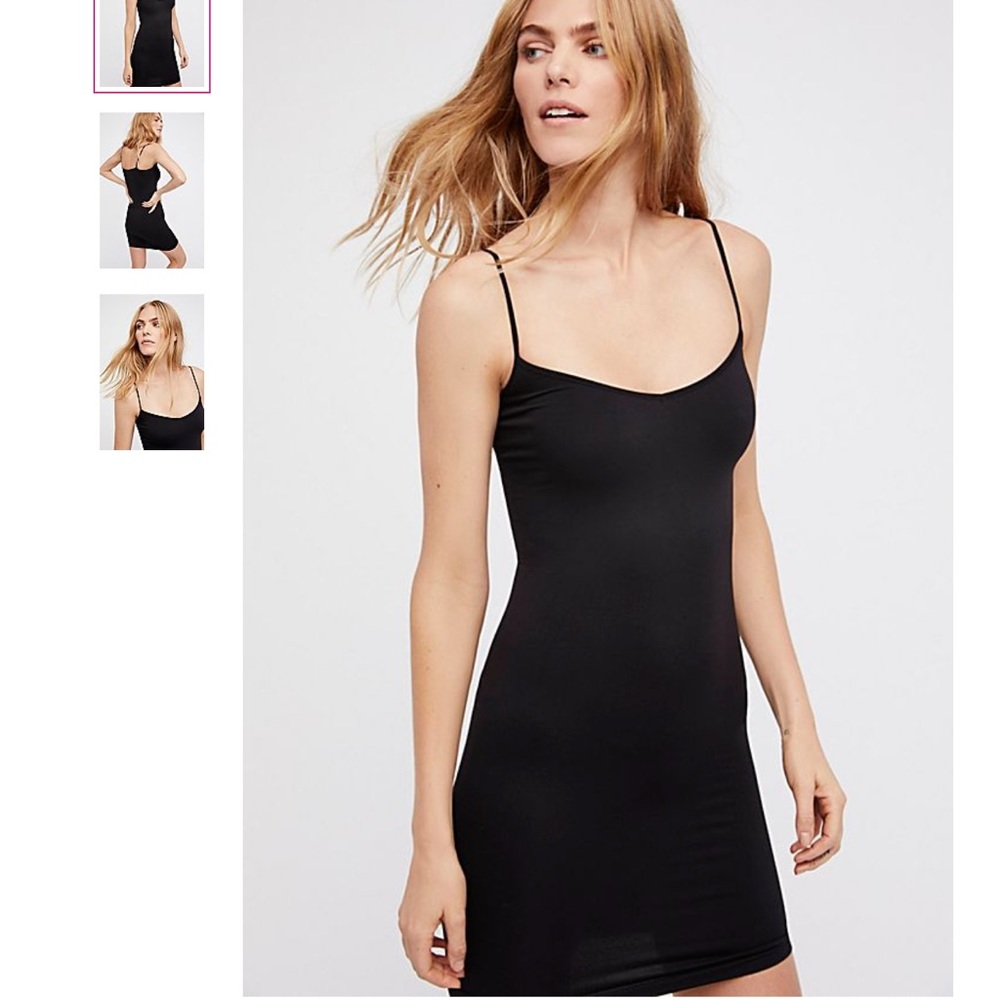 NWOT Free People Black Seamless Mini Slip M/L